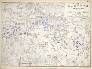 Mappa della battaglia di Bautzen, pubblicata da William Blackwood and Sons, Edimburgo e Londra, 1848